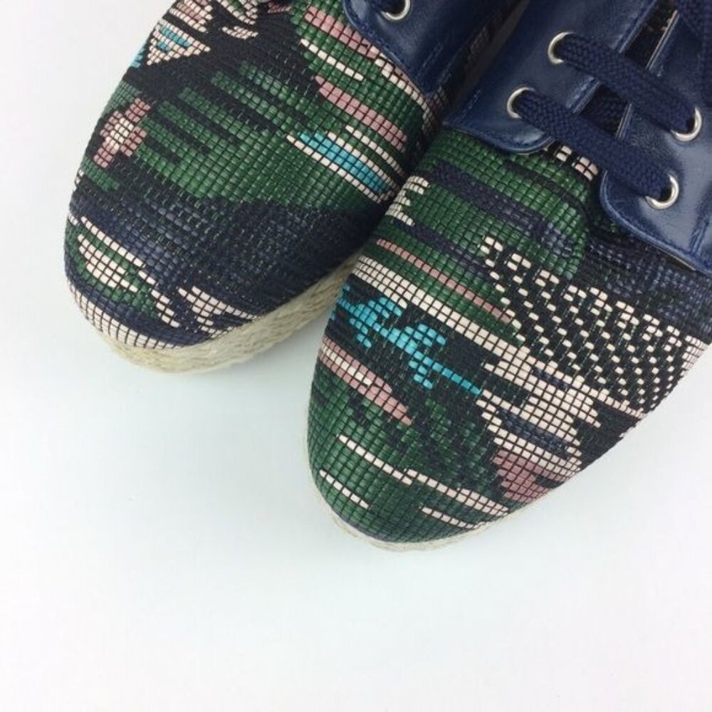 Women's Chaniotakis Tapestry Platform Oxford Espadrille Sneakers Size 7 - Picture 7 of 8